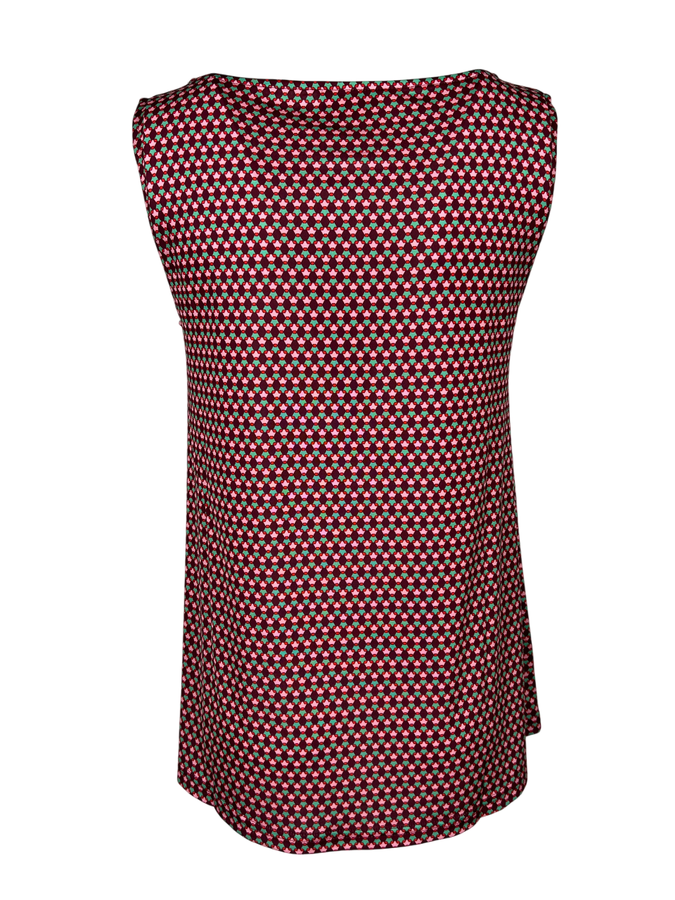 JUSTMINE top donna a trapezio amarena/rosa/verde  E2714 1167 BASIC TRAPEZE MADE IN ITALY