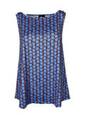 JUSTMINE top donna a trapezio E2714 1140 6227 azzurro/mattone BASIC TRAPEZE MADE IN ITALY