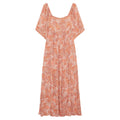 Nüd by NEKANE abito donna lungo stampa conchiglie ecru/arancio ADIRANA 100% viscosa