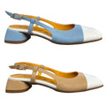 LUCREZIA D’ALTAVILLA slingback bicolore punta quadrata 2029 LIZ ECOPELLE MADE IN ITALY