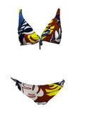 JUSTMINE bikini vela double-face coppa C blu/bianco/mattone B2699C 1139 MADE IN ITALY