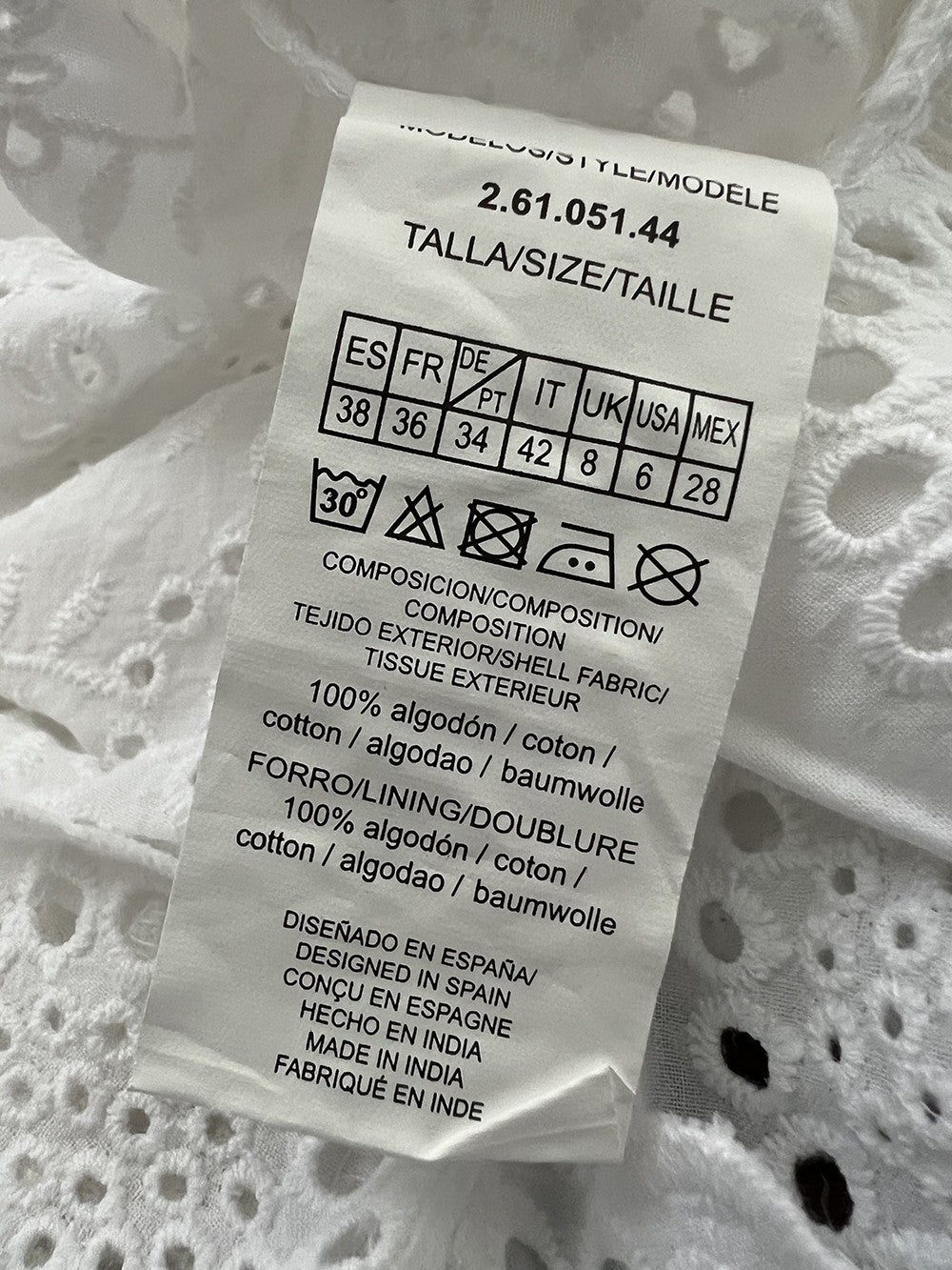 MD’M blusa donna sangallo bianco 2.61.051.44 100% cotone