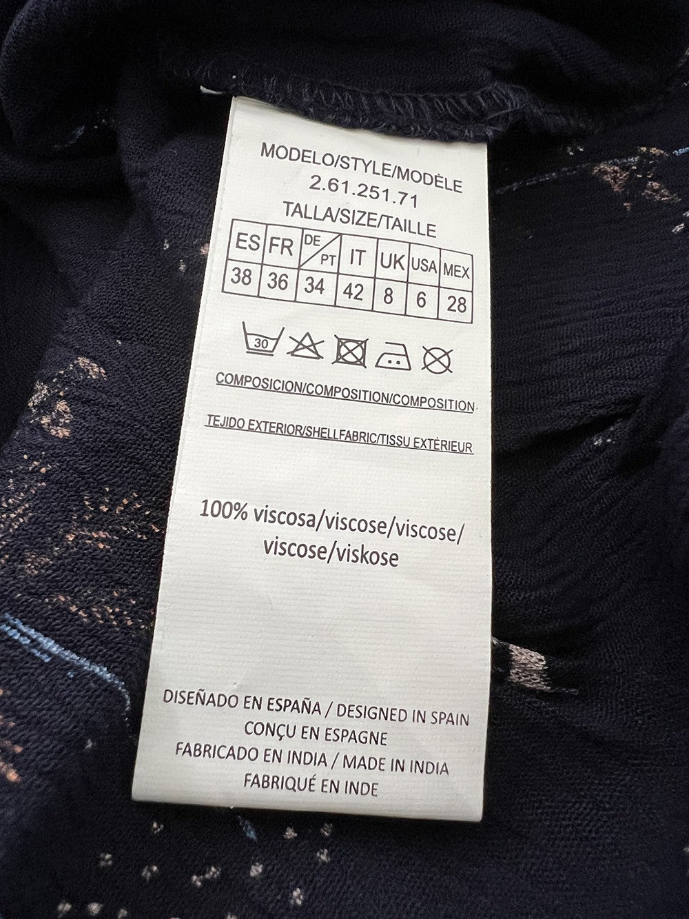 MD’M camicia donna blu stampa multicolor 2.61.251.71 100% viscosa