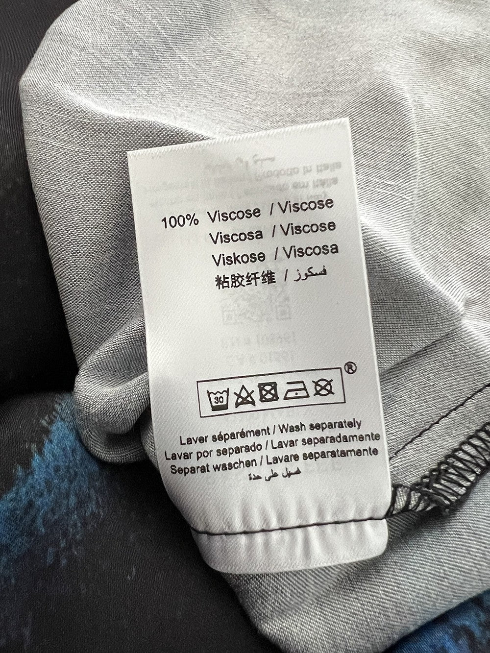 HUMILITY abito svasato stampa blu/azzurro tye&dye BACHIRA-T MADE IN ITALY