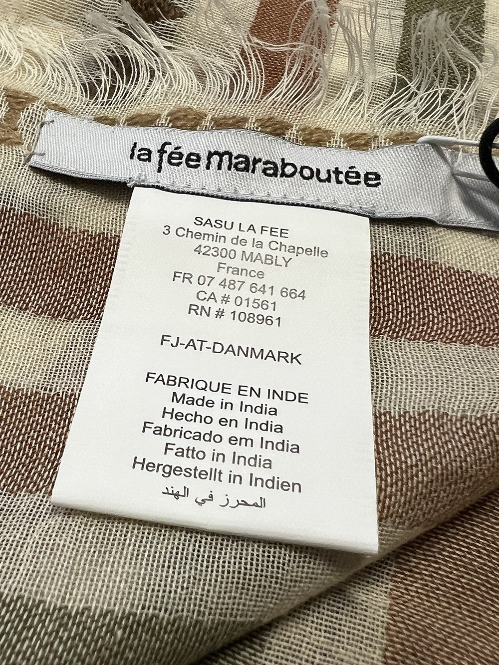 LA FEE MARABOUTEE sciarpa donna cotone righe multicolori DANMARK