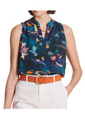 LA FEE MARABOUTEE blusa donna fantasia petrolio multicolor DAMIAN-C MADE IN ITALY