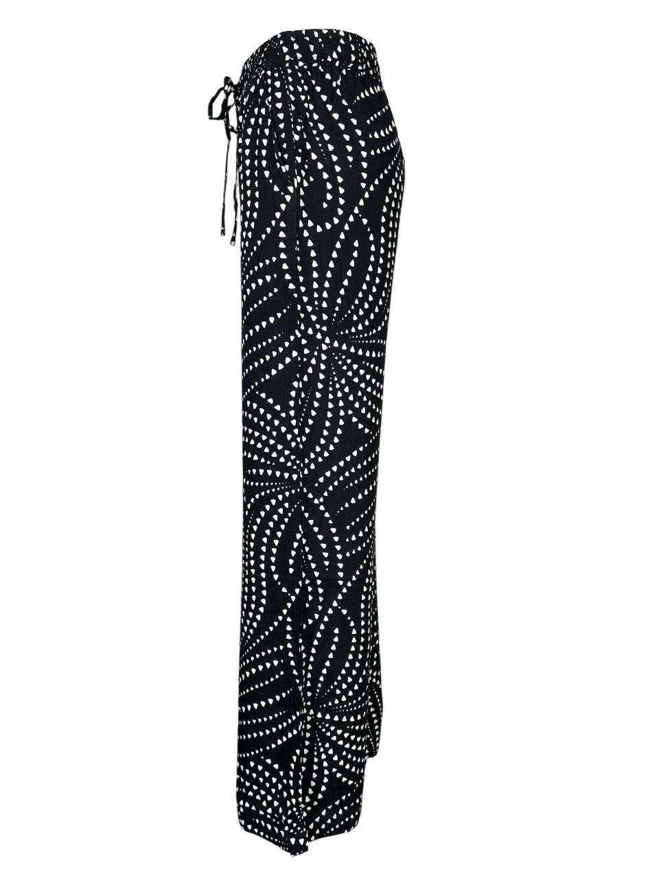 LA FEE MARABOUTEE pantalone donna palazzo nero/bianco PACOA- D  MADE IN ITALY