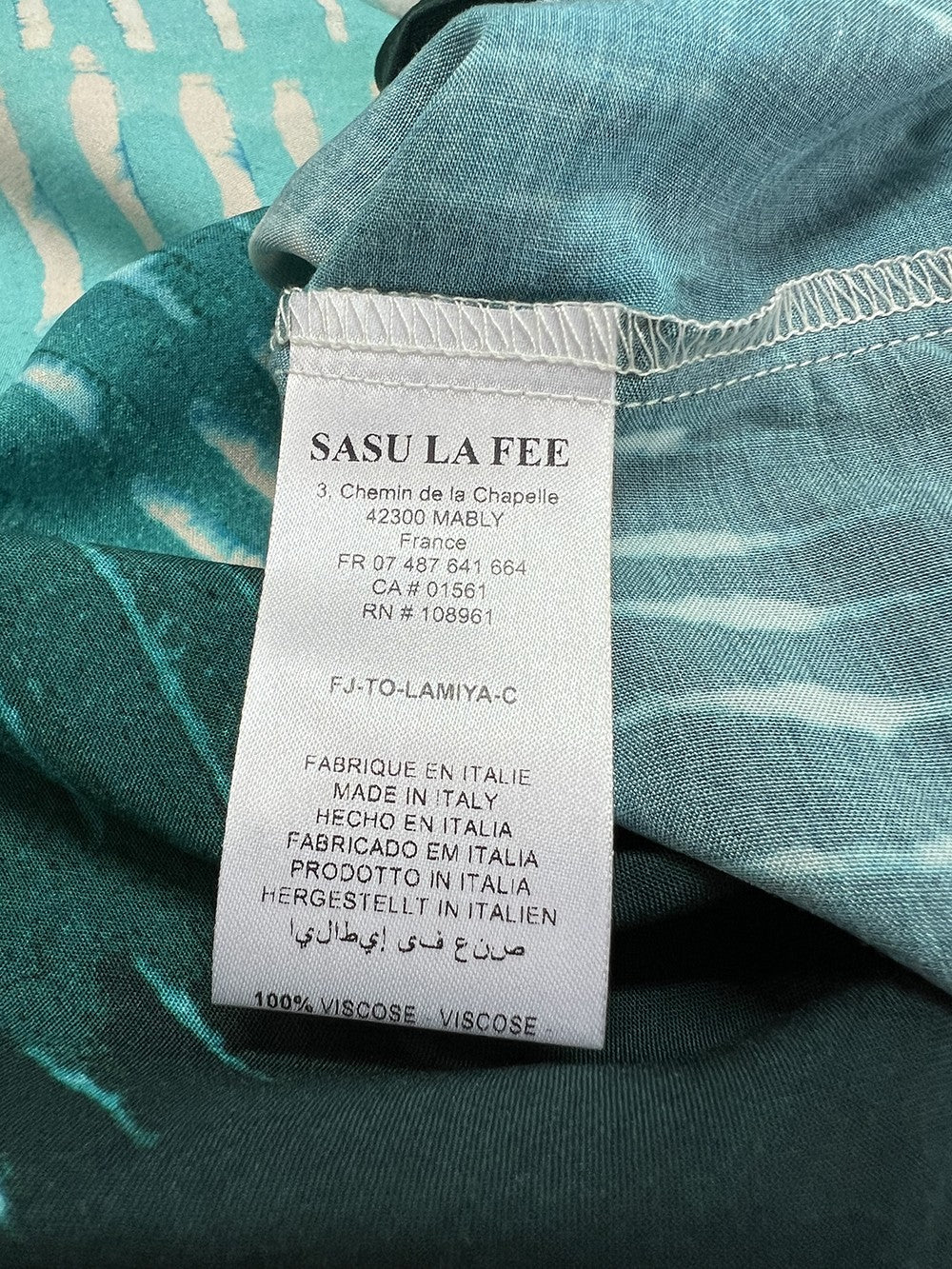 LA FEE MARABOUTEE blusa donna acqua/petrolio LAMIYA-C MADE IN ITALY