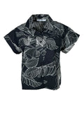 LA FEE MARABOUTEE camicia crop fantasia foglie nero/bianco DELIR-F MADE IN ITALY