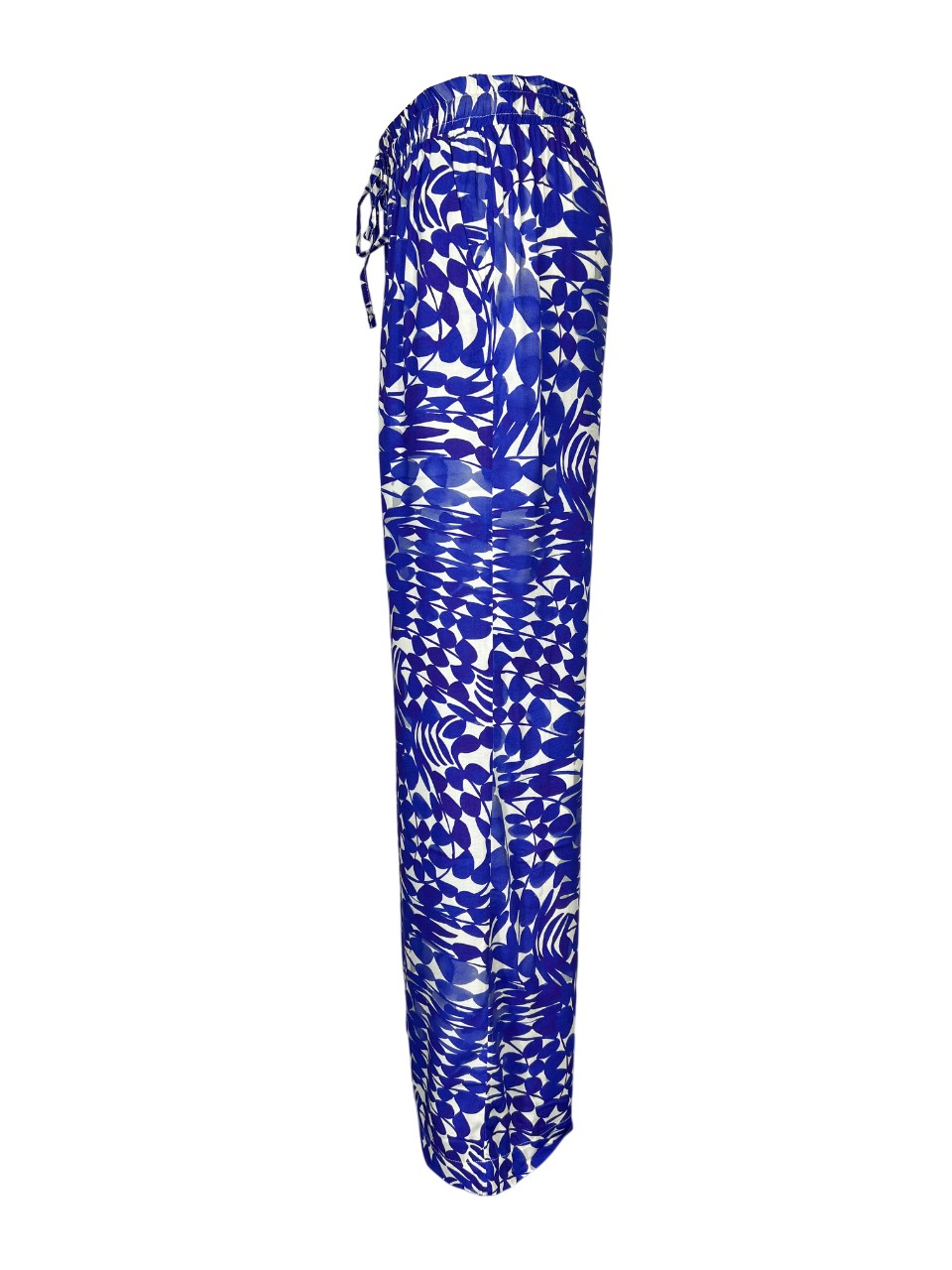 LA FEE MARABOUTEE pantalone donna palazzo bluette/panna PACOA - H MADE IN ITALY