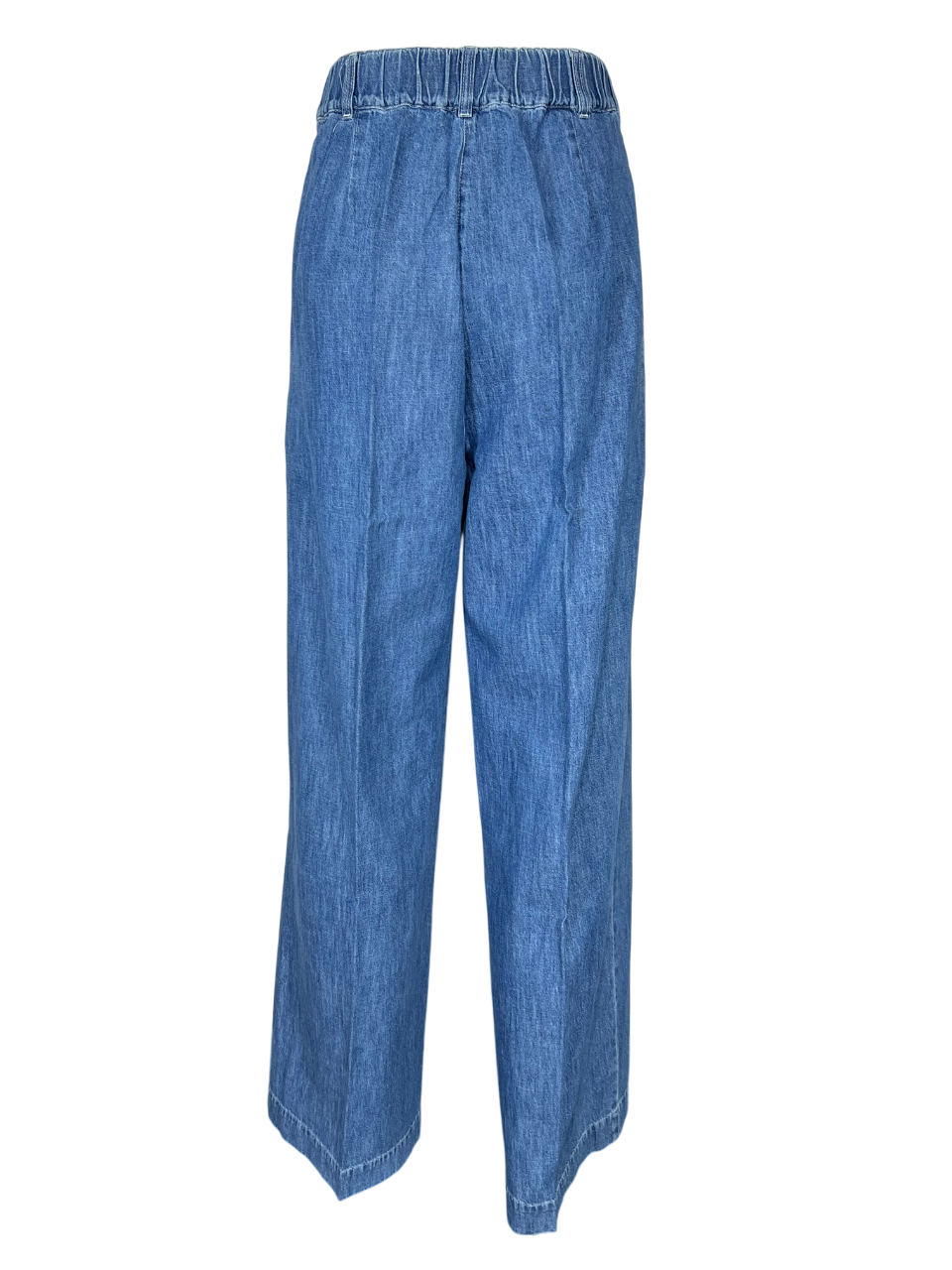 4.10 by BottegaChilometriZero pantalone donna palazzo chambray leggero denim chiaro DD24663 MADE IN ITALY