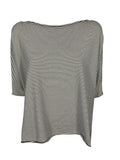 LIVIANA CONTI maglia donna over righe beige/nero F5SA62 MADE IN ITALY