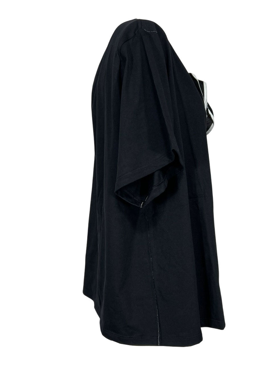 MOUSSE maxi t-shirt donna nera SM5-108M 100% cotone MADE IN ITALY