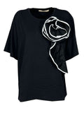 MOUSSE maxi t-shirt donna nera SM5-108M 100% cotone MADE IN ITALY