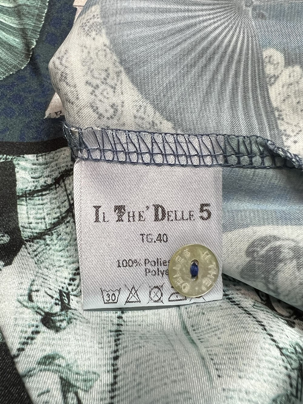IL THE DELLE 5 camicia donna ottanio/acqua/bianco SPOON VENTAGLI MADE IN ITALY