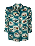 IL THE DELLE 5 camicia donna petrolio/panna SPOON DUCKS MADE IN ITALY