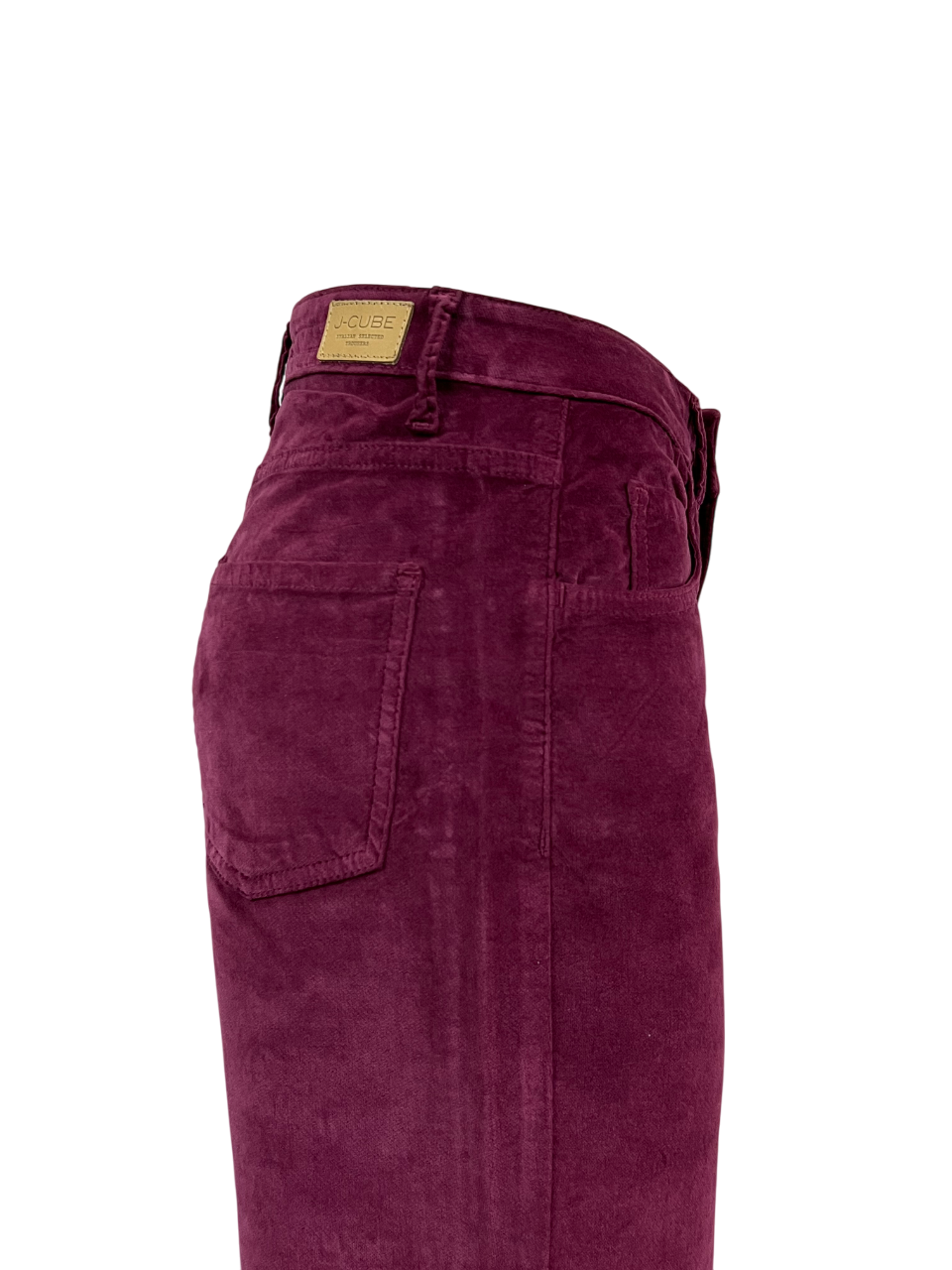 J-CUBE pantalone donna modello jeans velluto liscio 302 KAOTICA MADE IN ITALY