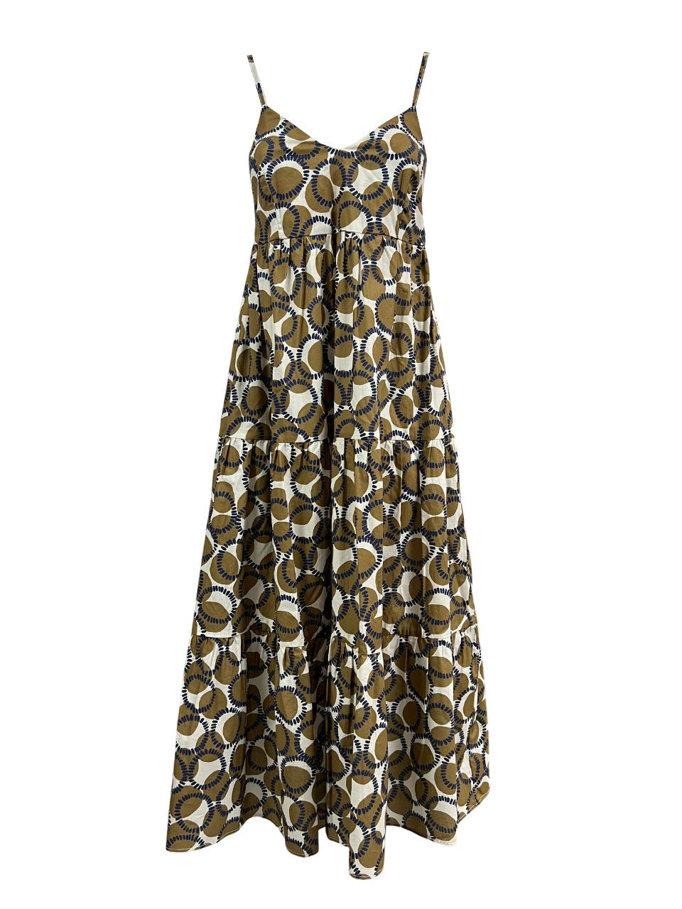 THE ABITO MILANO abito donna in cotone cuoio/blu AB45MS  MADE IN ITALY