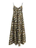 THE ABITO MILANO abito donna in cotone cuoio/blu AB45MS  MADE IN ITALY