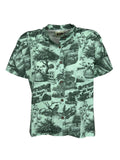 4.10 by BottegaChilometriZero Camicia Verde Fantasia Vittoriana DD25224 Made in Italy