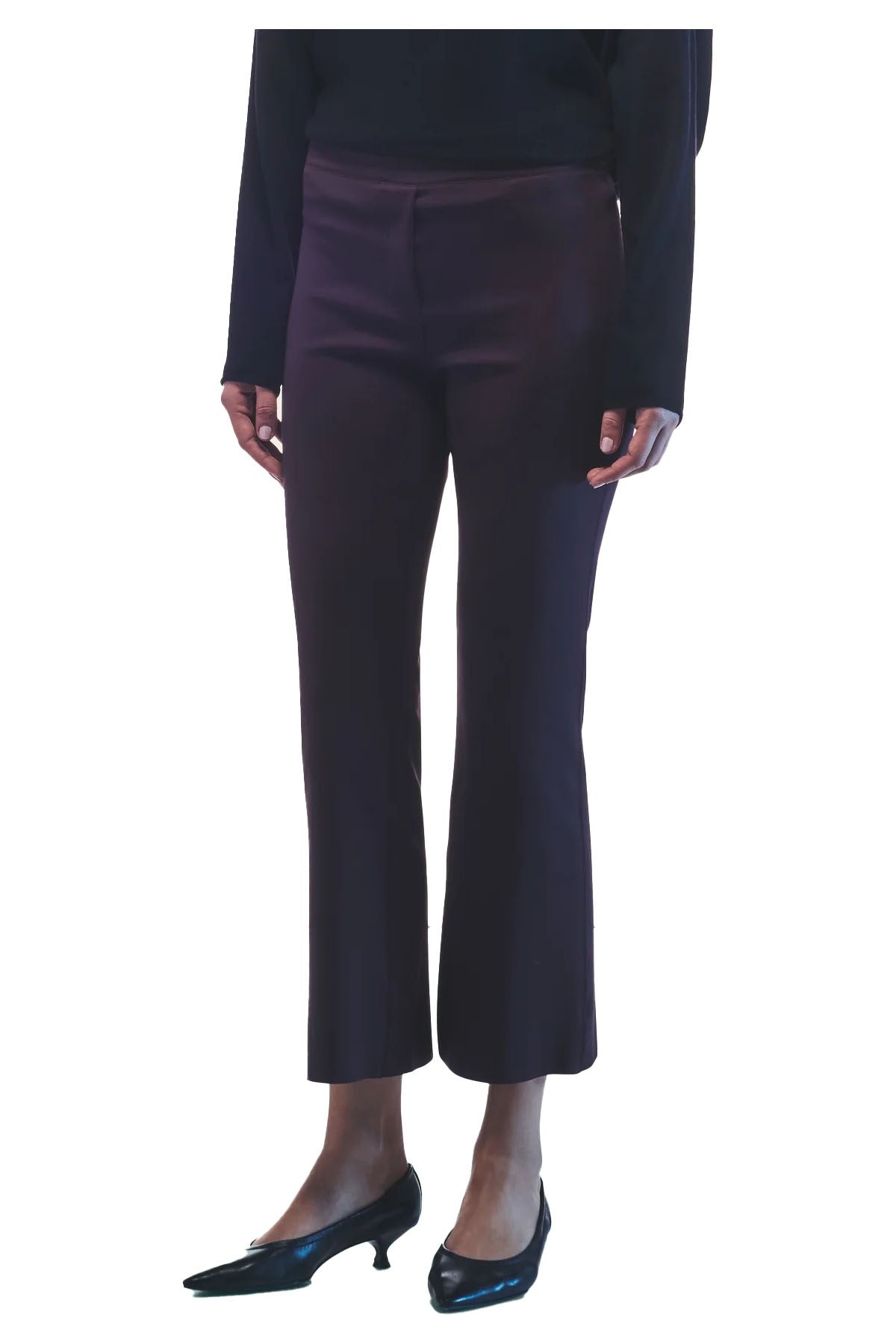LIVIANA CONTI pantalone donna trombetta CNTJ31 STEVE D94-1 BACCA D’UVA MADE IN ITALY