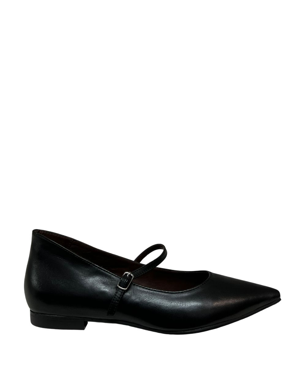 LA VITRINA Ballerina Donna Nappa Nera a Punta con Cinturino TROPEA – 100% Pelle