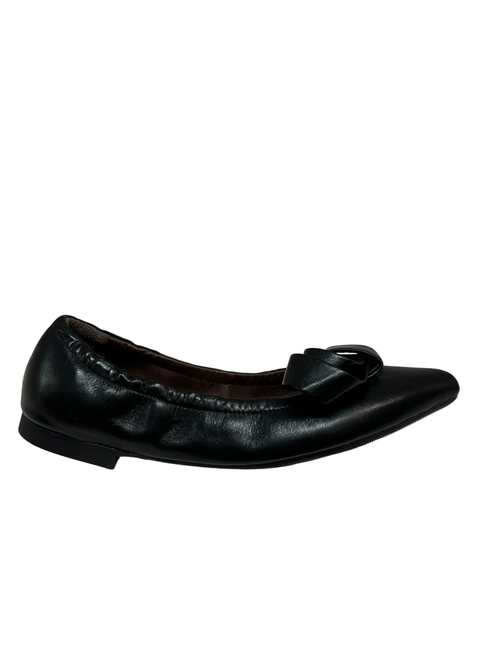 LA VITRINA Ballerina Donna Nappa Nera a Punta con Accessorio ed Elastico LAVI – Soletta Imbottita