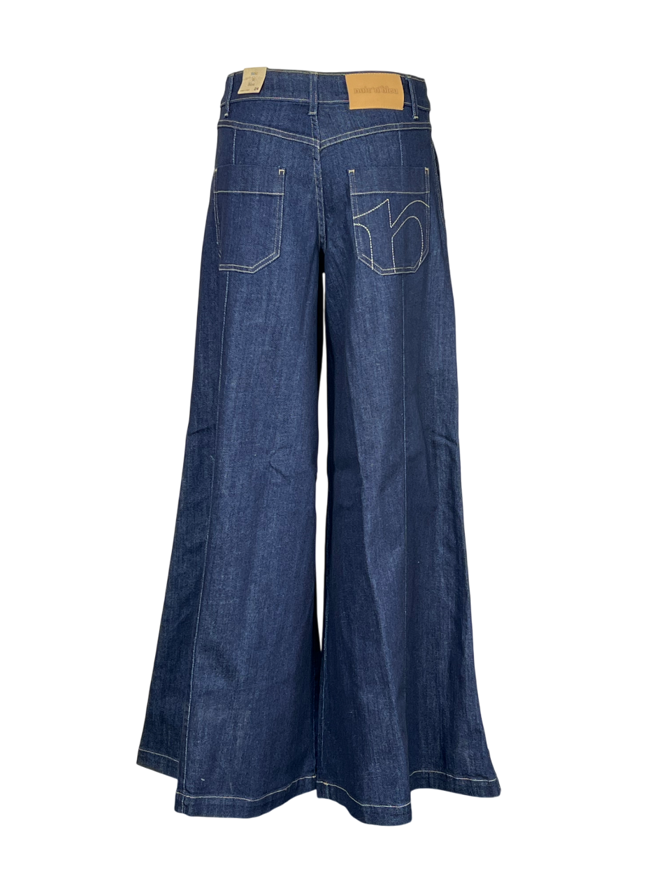 NOIR 'N' BLEU Jeans Donna Pantagonna Denim Scuro Vita Alta FABIEN 43 Made in Italy