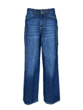 NOIR 'N' BLEU Jeans Donna Baggy Denim Stone Washed Vita Alta MIA L311 Made in Italy