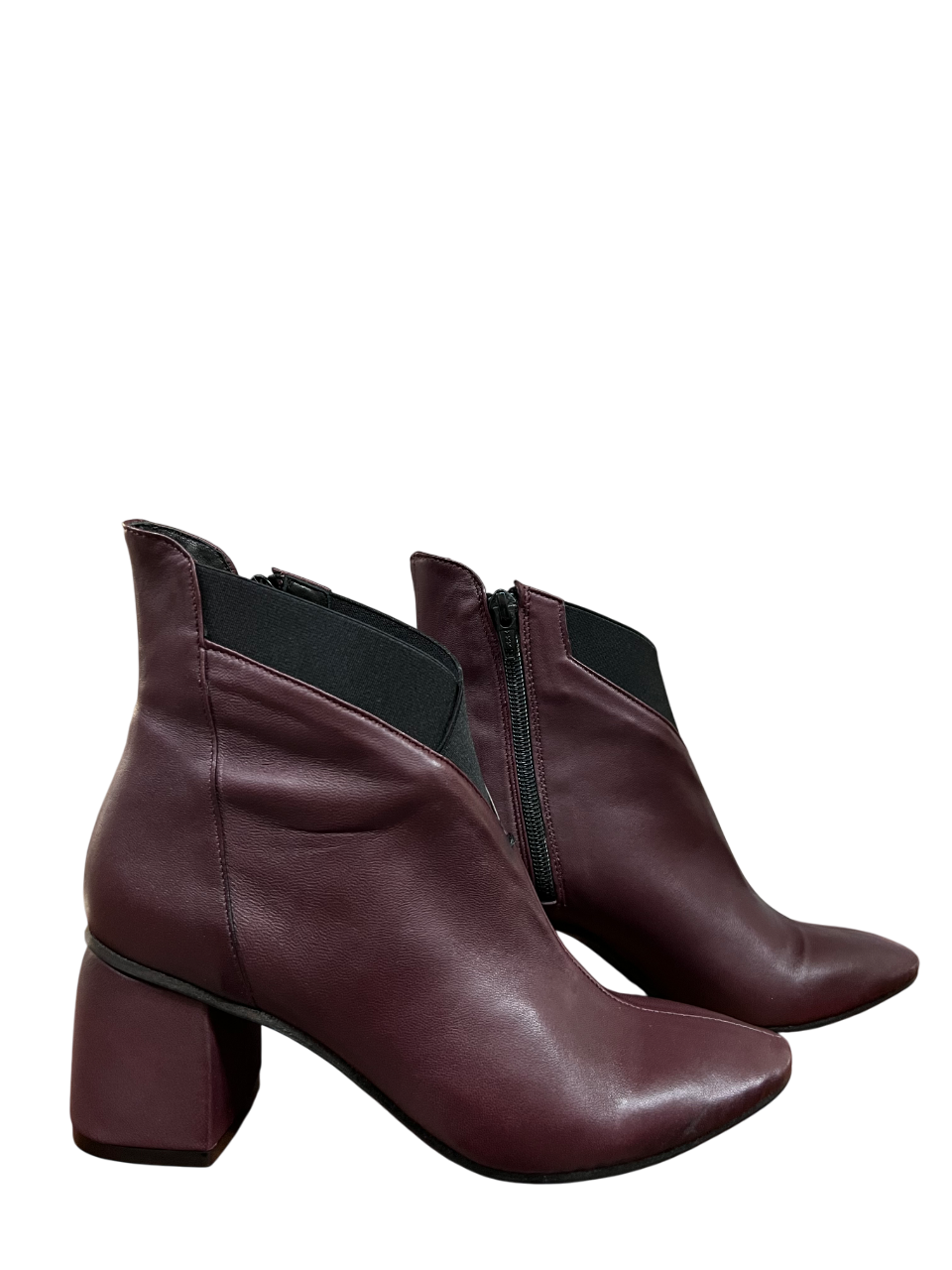 KUDETA’ 524301 Stivale Basso Donna Bordeaux, Zip Laterale, Tacco 7 cm – Pelle, Made in Italy
