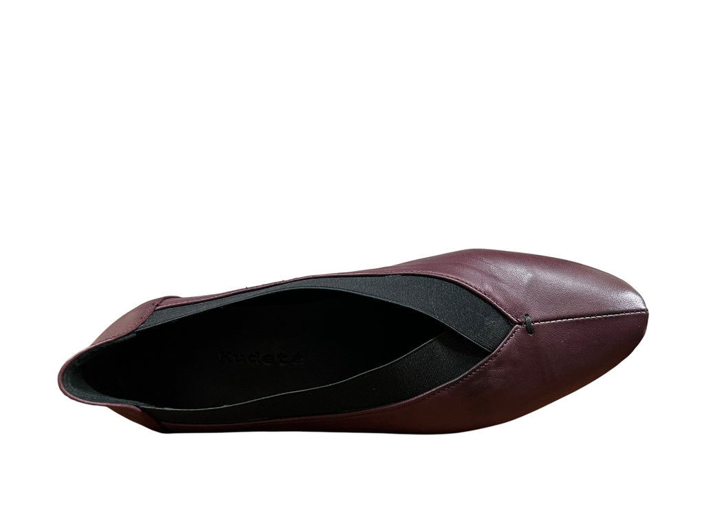 KUDETA’ 524100 Scarpa Donna Bordeaux in Pelle – Elastico, Tacco 2 cm, Made in Italy