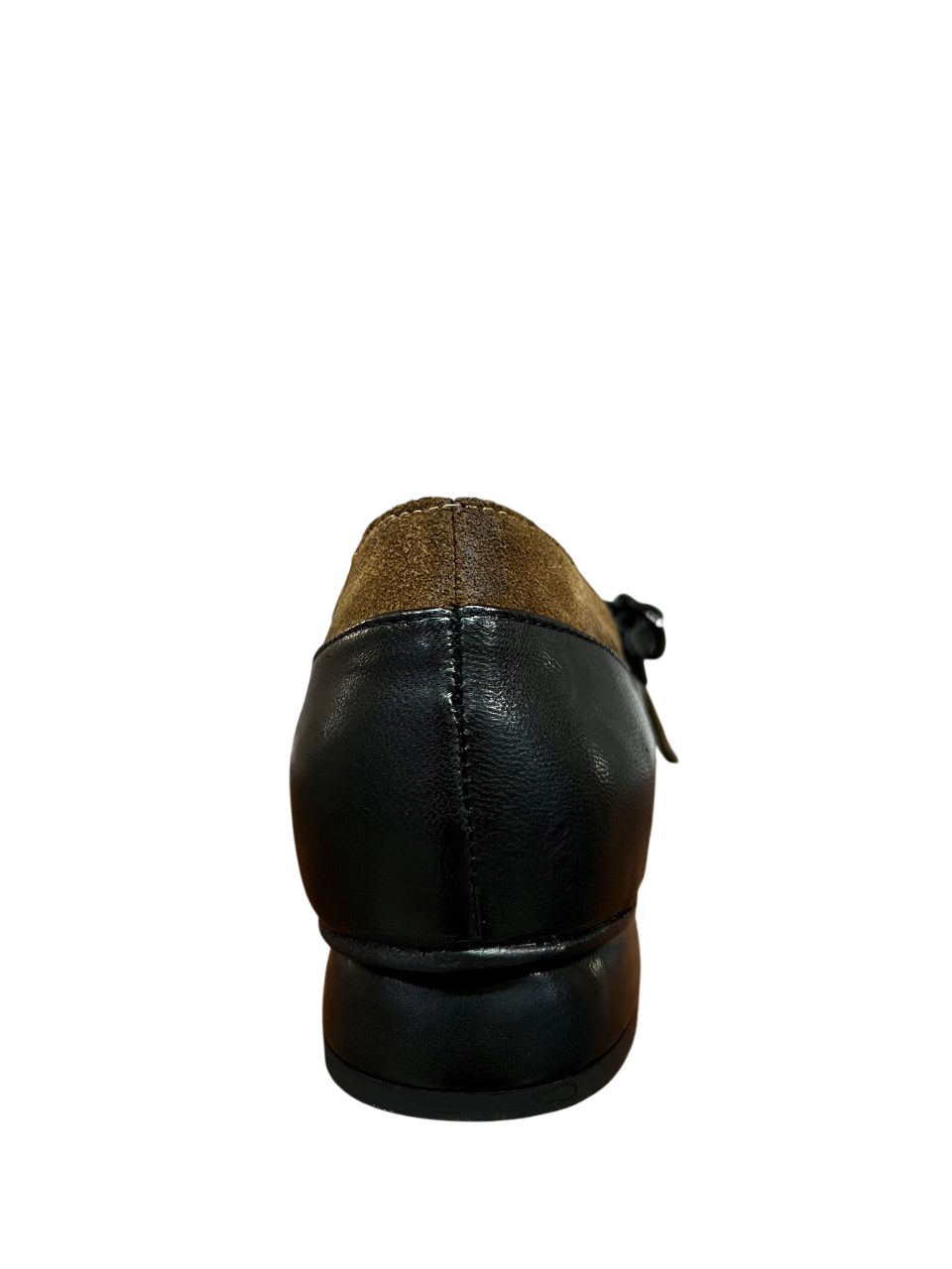 KUDETA’ 524103 Scarpa Donna Nera in Pelle – Dettagli Camoscio Biscotto, Tacco 2 cm, Made in Italy
