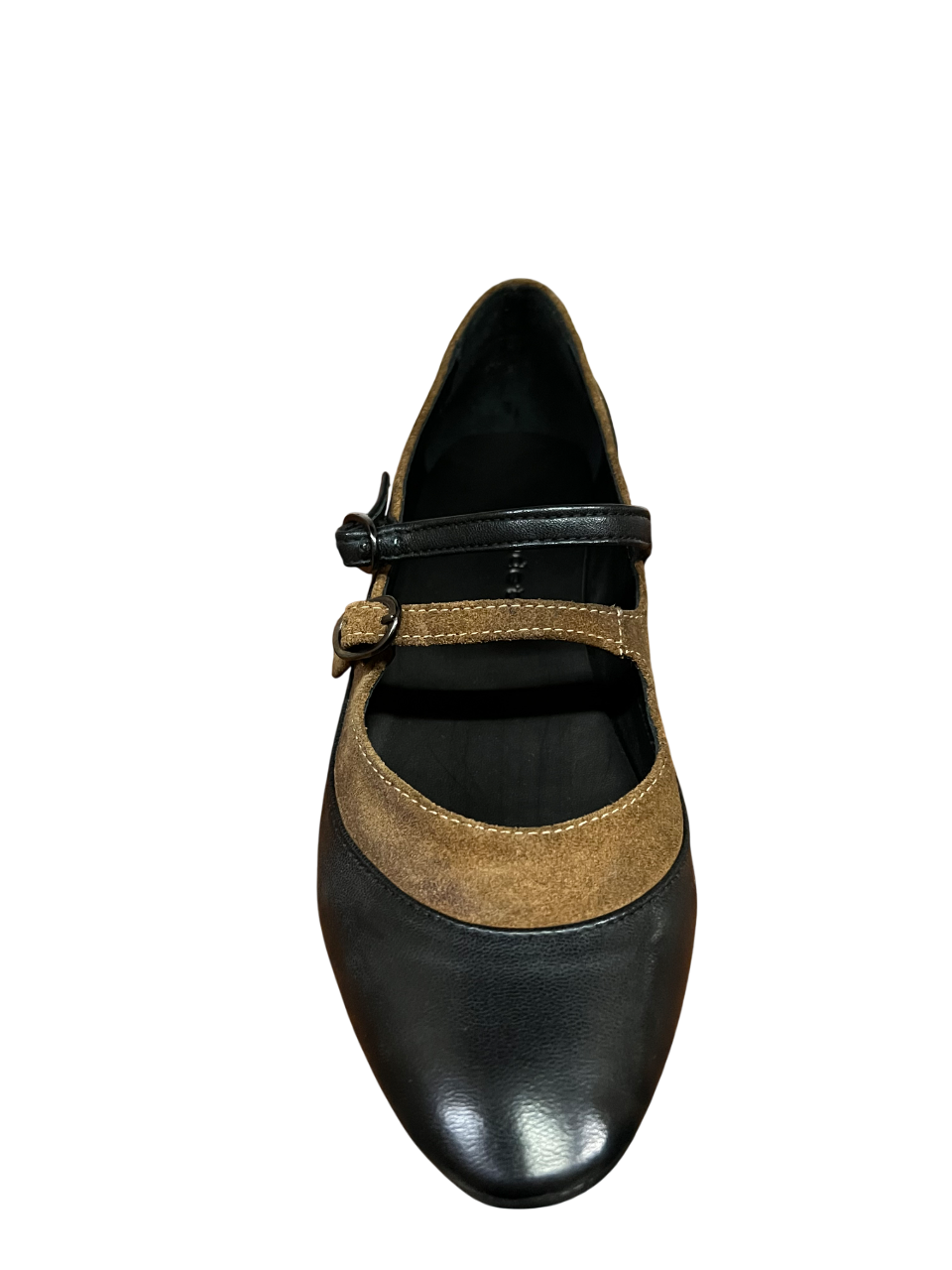 KUDETA’ 524103 Scarpa Donna Nera in Pelle – Dettagli Camoscio Biscotto, Tacco 2 cm, Made in Italy