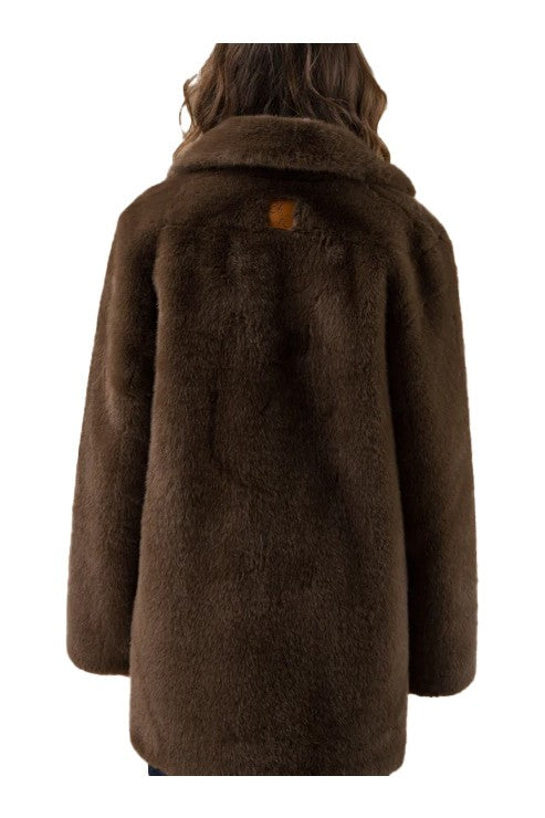 ADORÉ PARIS TATIANA giaccone ecopelliccia, collo sartoriale – 80 cm