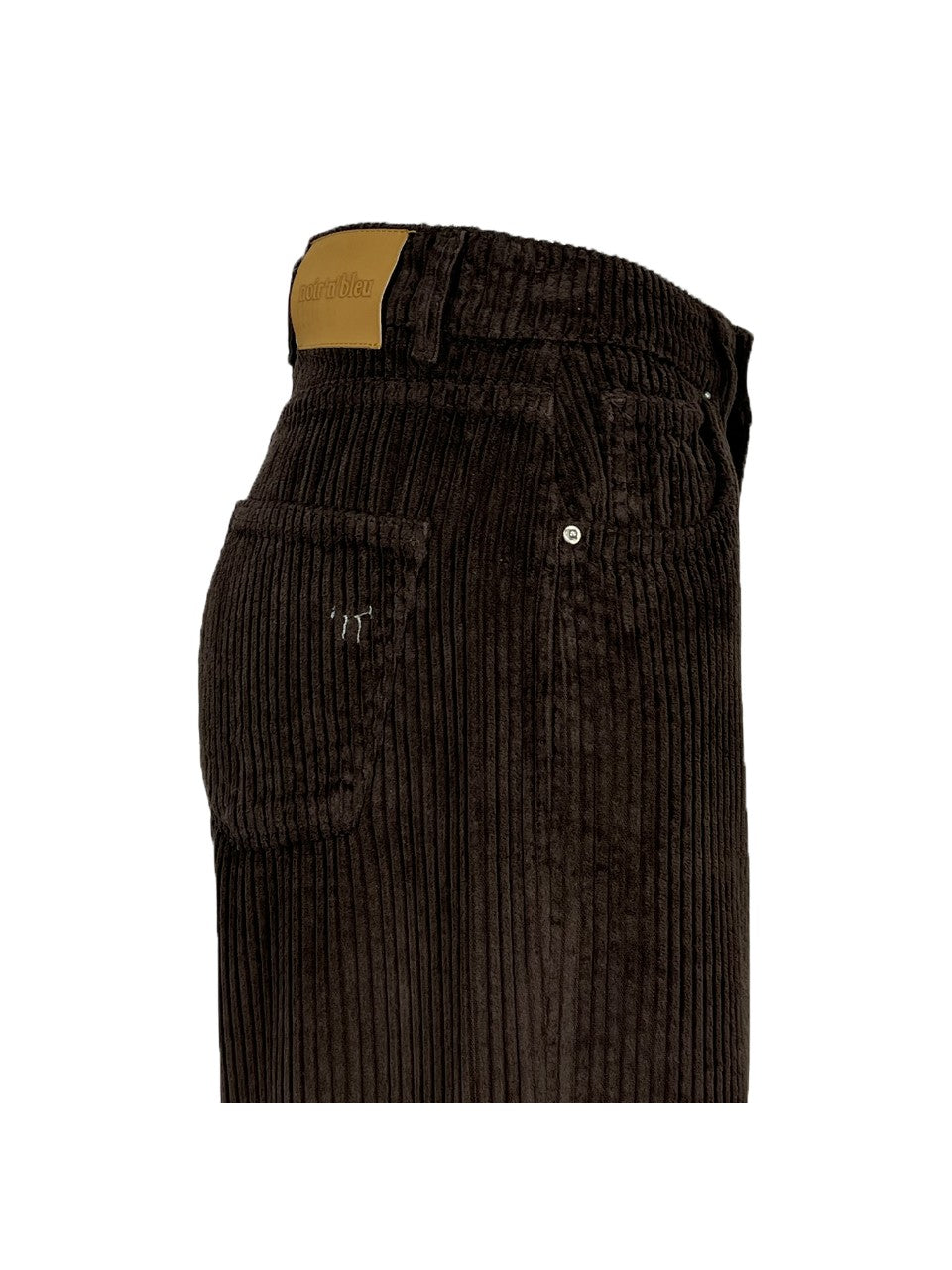 NOIR 'N' BLEU ARIANE-56 – Jeans donna in velluto roccia wide-leg vita alta (fondo 30 cm)