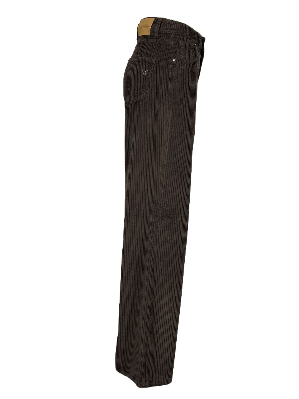 NOIR 'N' BLEU ARIANE-56 – Jeans donna in velluto roccia wide-leg vita alta (fondo 30 cm)