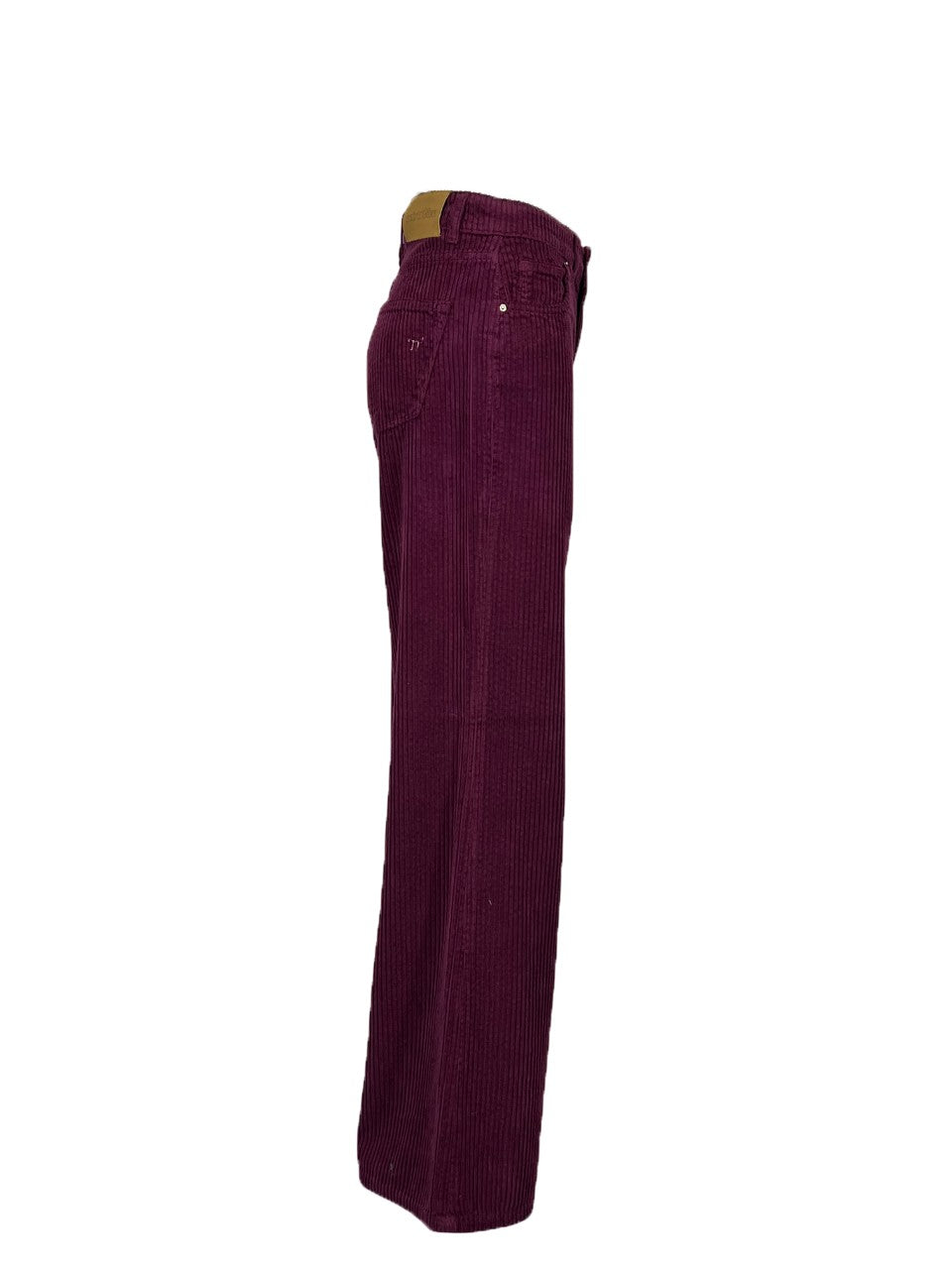 NOIR 'N' BLEU ARIANE-56 – Jeans donna in velluto roccia wide-leg vita alta (fondo 30 cm)