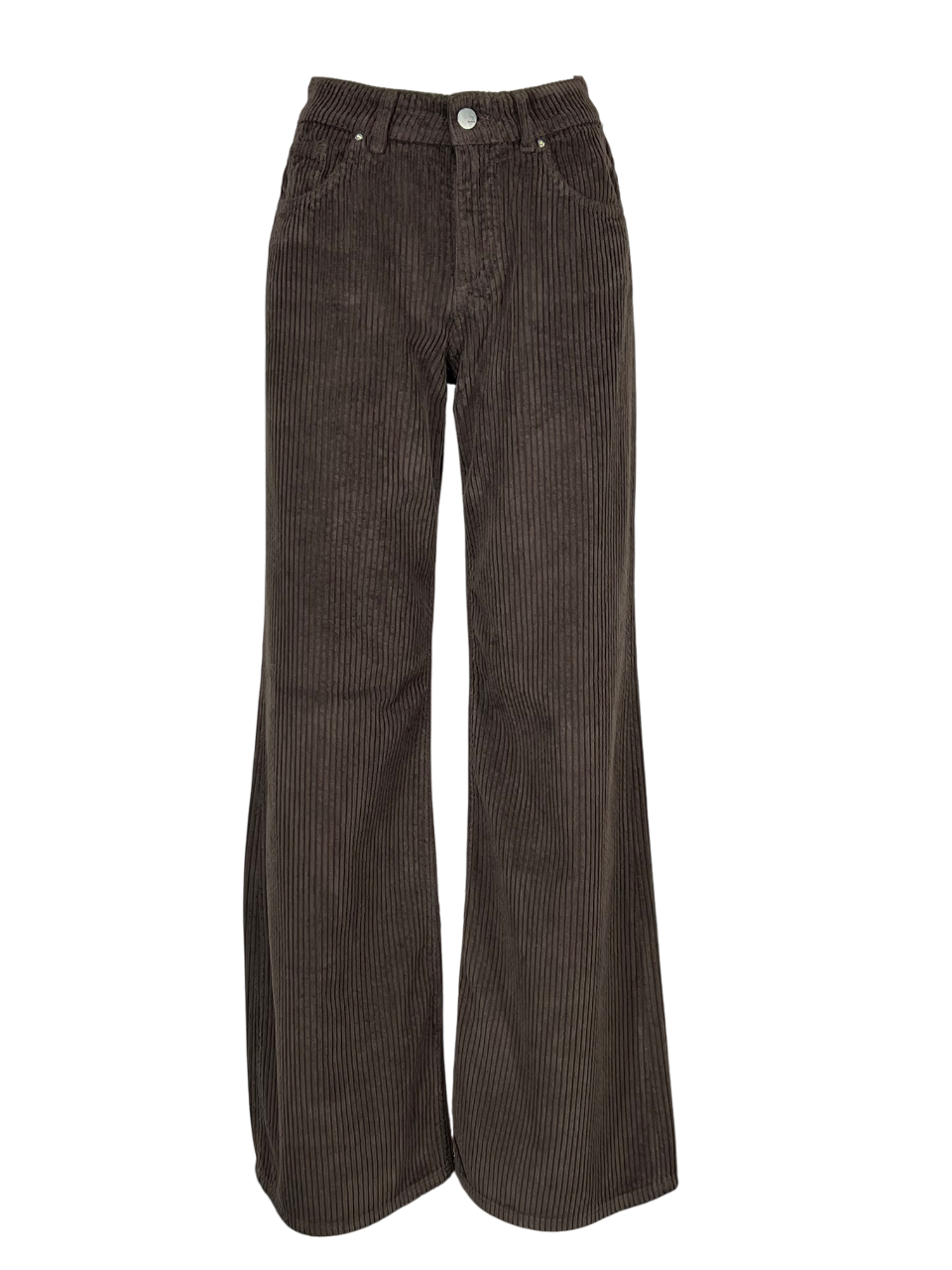NOIR 'N' BLEU ARIANE-56 – Jeans donna in velluto roccia wide-leg vita alta (fondo 30 cm)