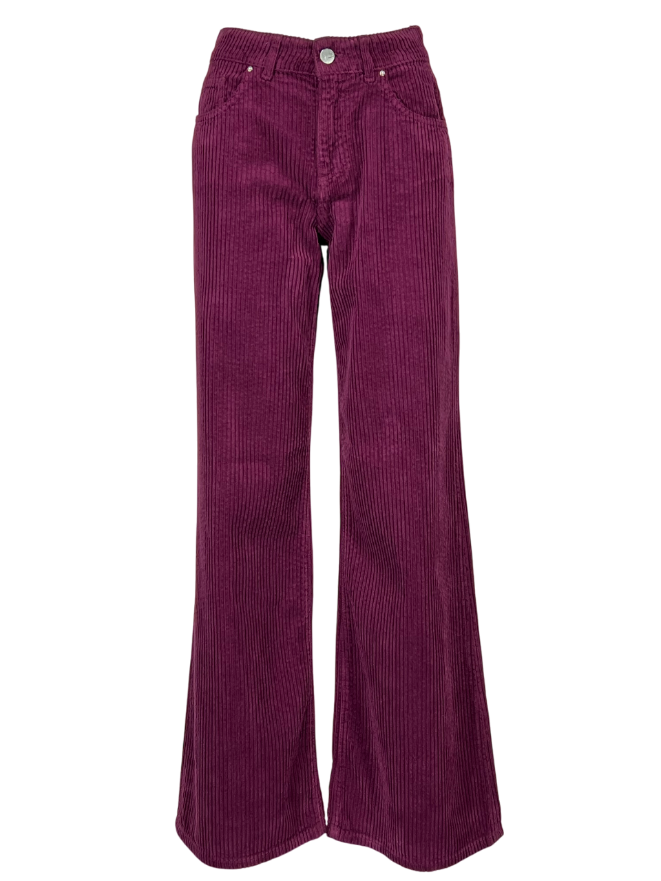 NOIR 'N' BLEU ARIANE-56 – Jeans donna in velluto roccia wide-leg vita alta (fondo 30 cm)