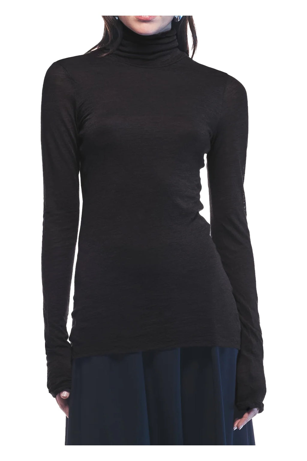LIVIANA CONTI L5WH36 “GINEVRA” – Maglia collo alto in jersey leggero (slim, 64 cm)