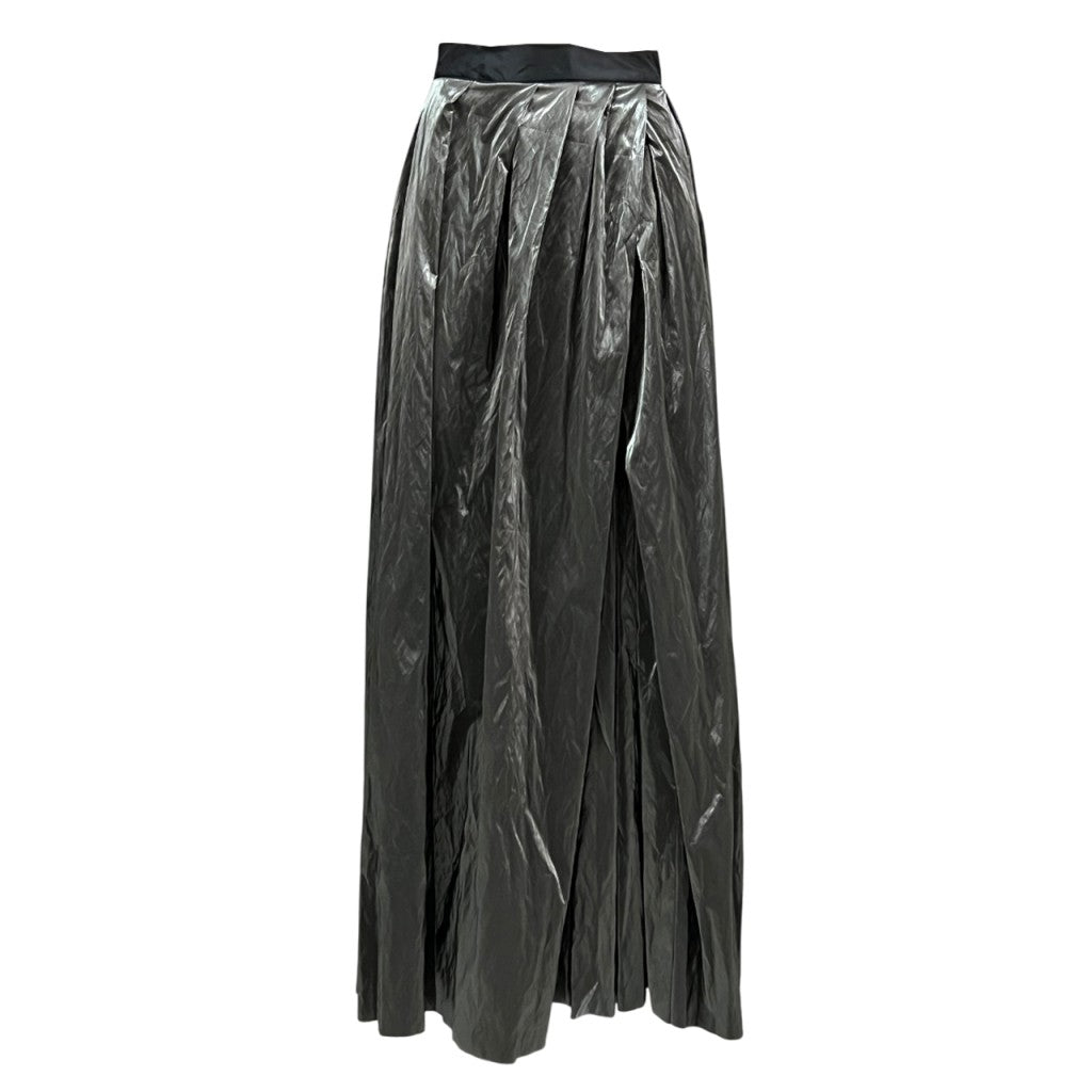 OTHERWISE by JUSTMINE OABGO0025-0518 – Gonna lunga plissé grigio lucido, zip dietro (110 cm)