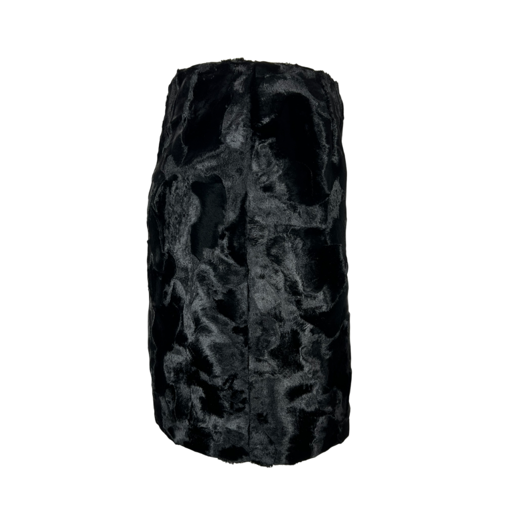 OTHERWISE by JUSTMINE OABGO0025-0512 – Minigonna eco astrakan nera con zip dietro (40 cm)