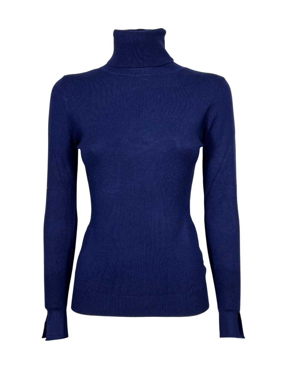 KORALLINE art. 600 – Maglia donna slim collo alto, manica lunga con spacco (58 cm)