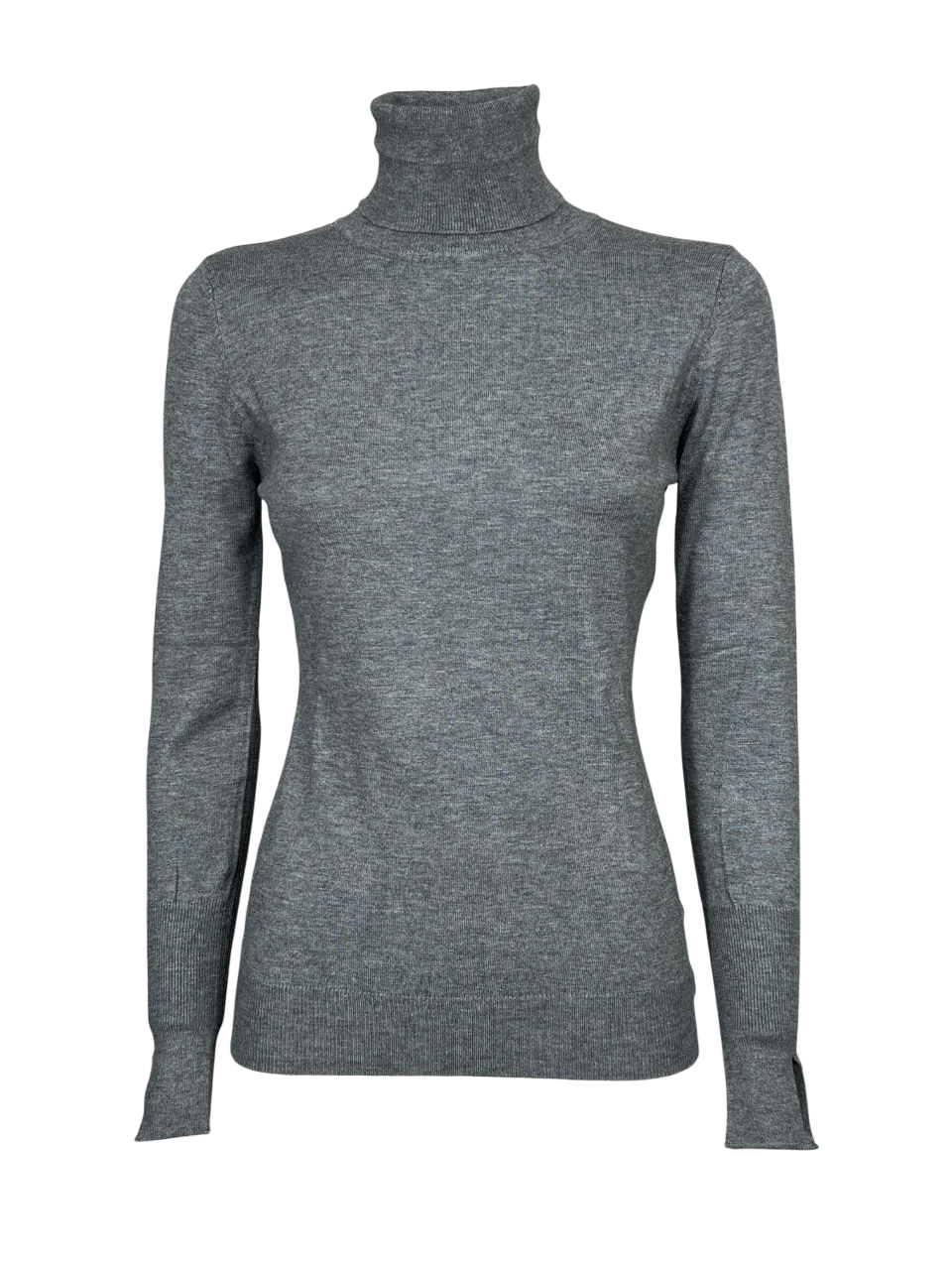 KORALLINE art. 600 – Maglia donna slim collo alto, manica lunga con spacco (58 cm)