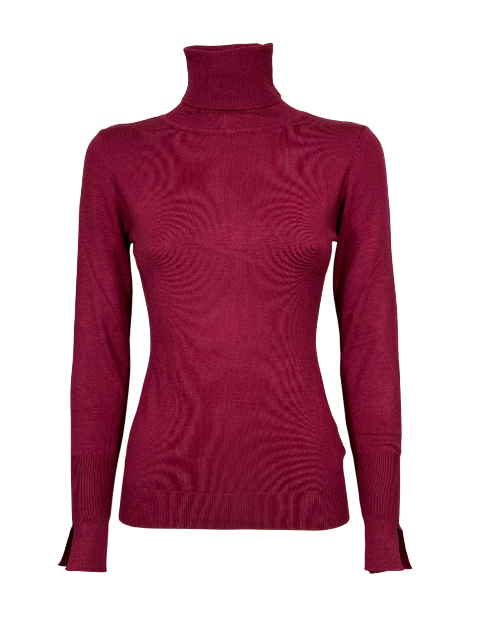 KORALLINE art. 600 – Maglia donna slim collo alto, manica lunga con spacco Nuovi Colori