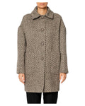 RUE BISQUIT RW1520 cappotto ovetto spinato beige/grigio/marrone – 85 cm