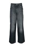 NOIR ’N’ BLEU MIA L-2 – Jeans baggy nero scolorito vita alta con tasconi
