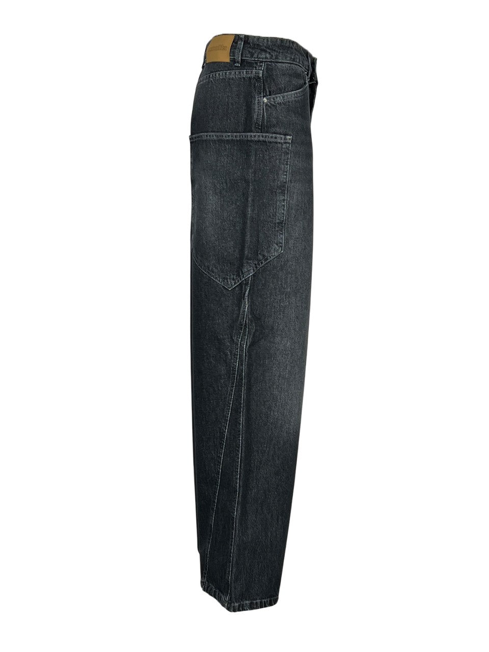 NOIR ’N’ BLEU MIA L-2 – Jeans baggy nero scolorito vita alta con tasconi