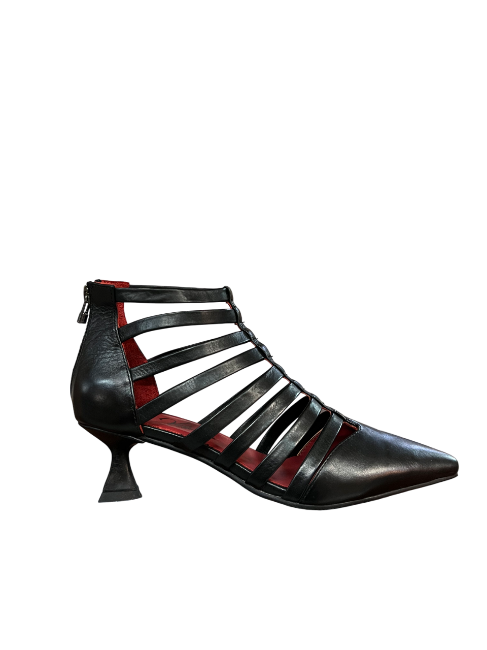 LA VITRINA scarpa donna VENEZIA PELLE nera zip dietro tacco 5 cm pelle