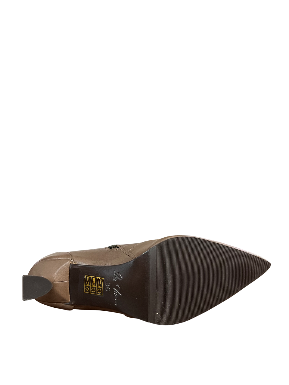 LA VITRINA PISA – Stivale basso donna in pelle fango con zip laterale e tacco 5 cm